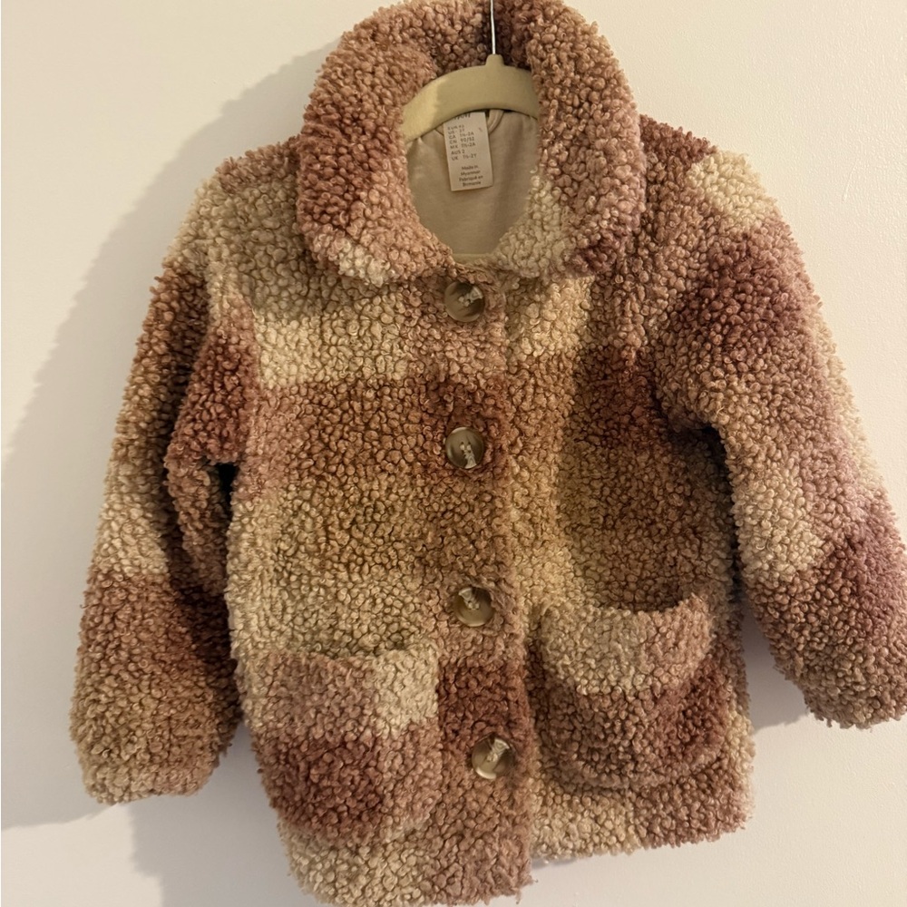 H&M Kids Sherpa Jacket - Brown and Cream